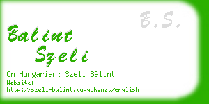 balint szeli business card